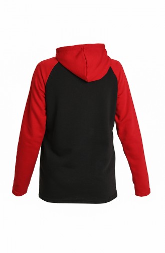 Kapüşonlu Cepli Emzirme Sweatshirt MYRA4525-01 Bordo Siyah