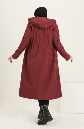 معطف طويل أحمر كلاريت 1455-02