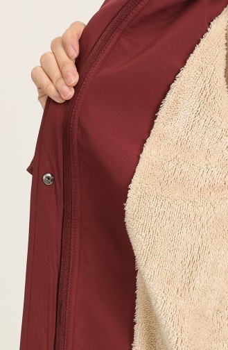 معطف طويل أحمر كلاريت 1455-02