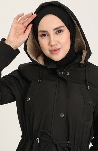 Caban a Capuche Grande Taille 2455-01 Noir 2455-01