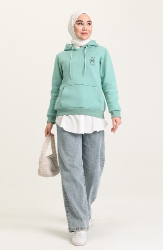 Sweat-shirt 2202-03 Vert Menthe 2202-03