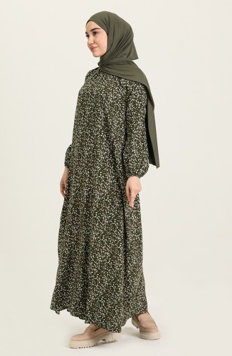 Khaki Hijab Dress 3355-01
