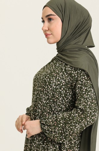 Khaki Hijab Kleider 3355-01