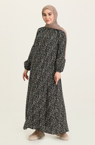 Navy Blue Hijab Dress 3355-03