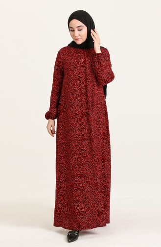 Red Hijab Dress 3356-03