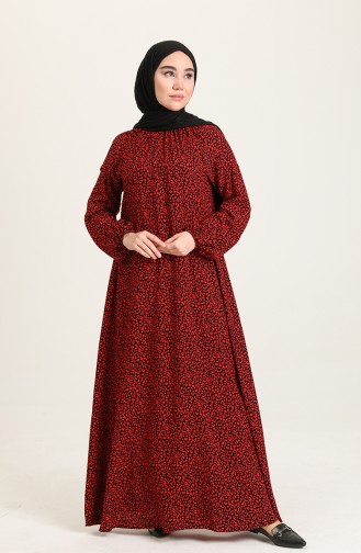 Red Hijab Dress 3356-03