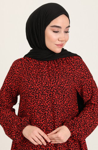 Red Hijab Dress 3356-03