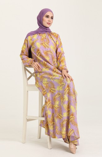 Flieder Hijab Kleider 3357-02