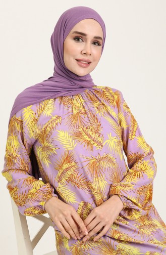 Flieder Hijab Kleider 3357-02