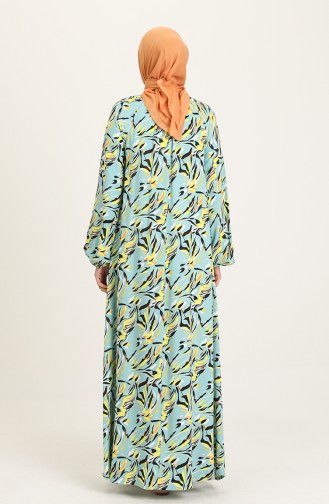 Green Almond Hijab Dress 3357-03