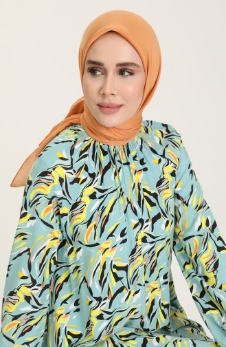 Green Almond Hijab Dress 3357-03