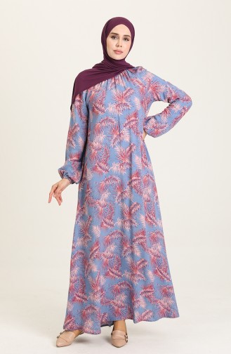 Indigo Hijab Dress 3357-04