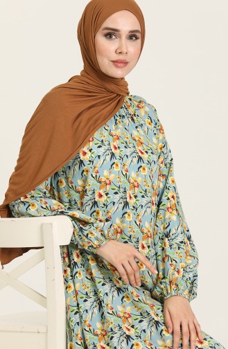 Indigo Hijab Dress 3358-01