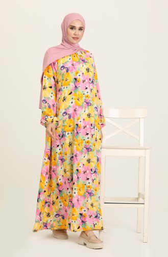 Grün Hijab Kleider 3358-02