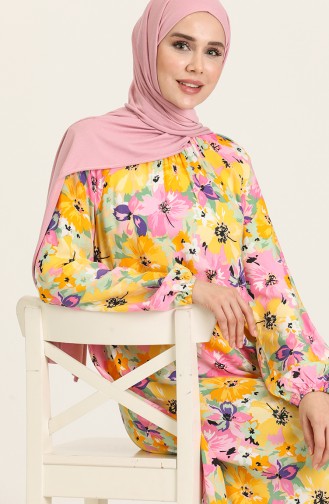 Grün Hijab Kleider 3358-02