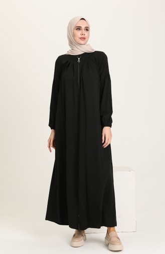 Abaya a Fermeture 5016-01 Noir 5016-01