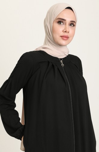 Abaya a Fermeture 5016-01 Noir 5016-01