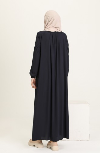 Fermarlı Pileli Ferace 5016-02 Lacivert