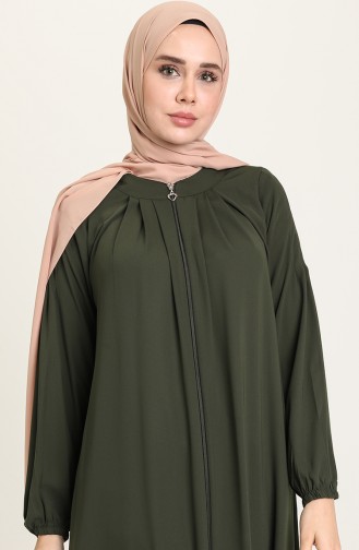 Abaya a Fermeture 5016-03 Khaki 5016-03