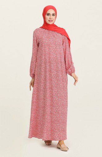 Rot Hijab Kleider 3354-02