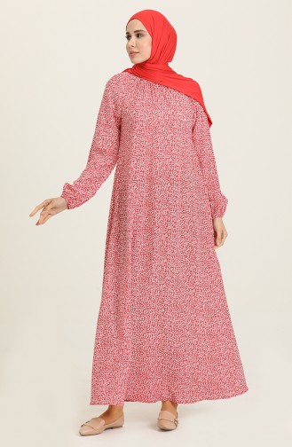 Red Hijab Dress 3354-02