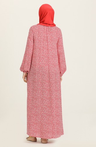 Red Hijab Dress 3354-02