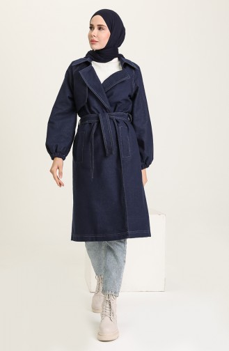 Navy Blue Trench Coats Models 2026A-01