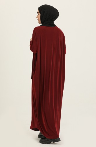 Claret Red Hijab Dress 2000-12