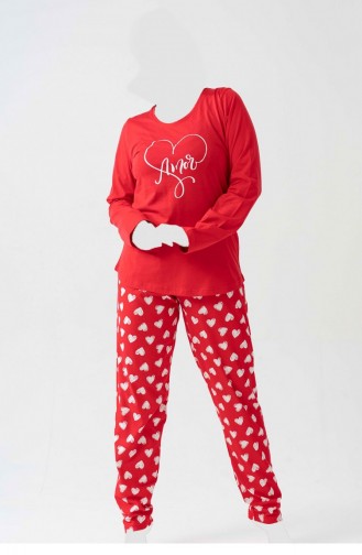 Red Pyjama 1070340939.KIRMIZI