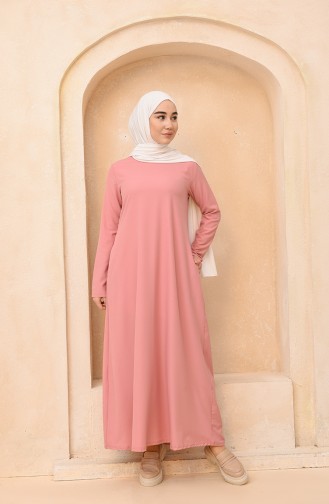 Robe Hijab Rose Pâle 3363-02