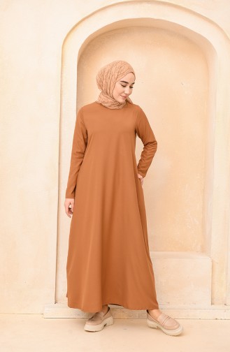 Braun Hijab Kleider 3363-04