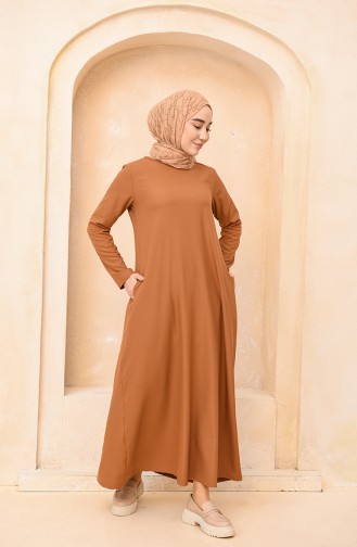 Brown Hijab Dress 3363-04