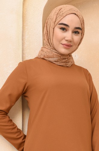 Brown Hijab Dress 3363-04