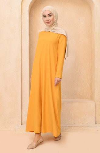 Gelb Hijab Kleider 3363A-01