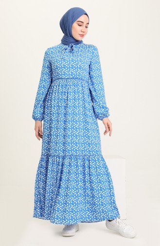 Saxe Hijab Dress 60217-01
