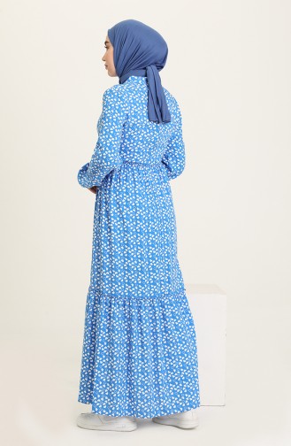 Saxe Hijab Dress 60217-01