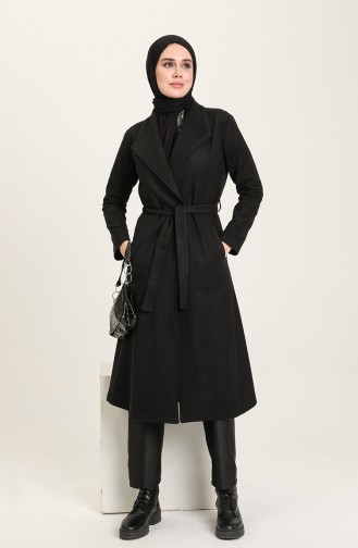 معطف طويل أسود 6020-03
