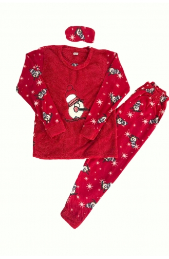 Red Baby and Children`s Pajama Set 3042-02