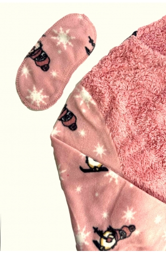 Kız Çocuk Peluş Baskılı Polar Pijama Takımı Tampap 3044 3042-03 Pembe