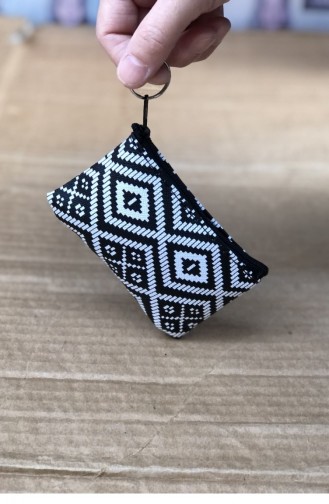Kilim Desen Mini B Para Cüzdanı Bs 001507 Sıyah