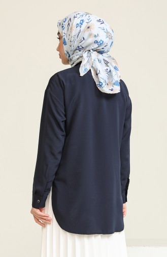 Düğmeli Gömlek Tunik 3360-02 Lacivert