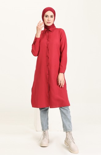 Yırtmaçlı Tunik 6548-08 Bordo