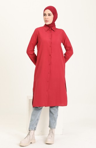 Yırtmaçlı Tunik 6548-08 Bordo
