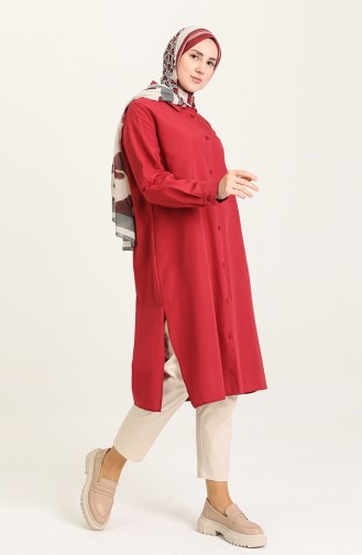 Yırtmaçlı Tunik 6548-08 Bordo