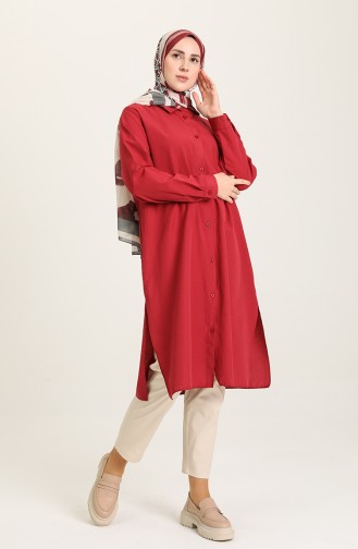 Yırtmaçlı Tunik 6548-08 Bordo