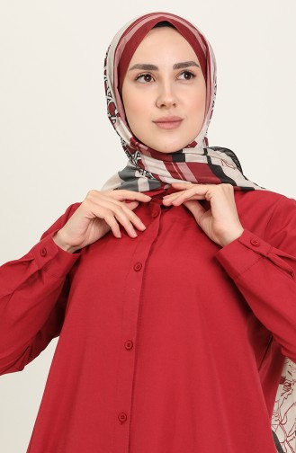 Yırtmaçlı Tunik 6548-08 Bordo