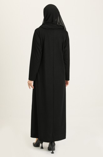 Schwarz Hijab Kleider 0428-01