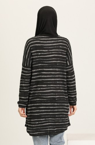 Çizgili Tunik 1607-01 Siyah
