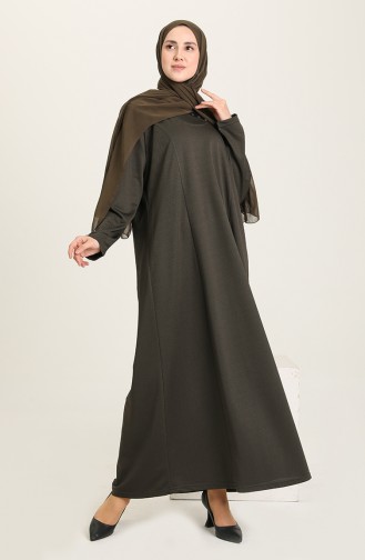 Khaki Hijab Kleider 8149-01