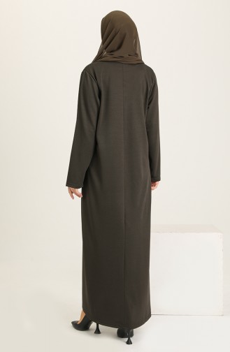 Khaki Hijab Dress 8149-01